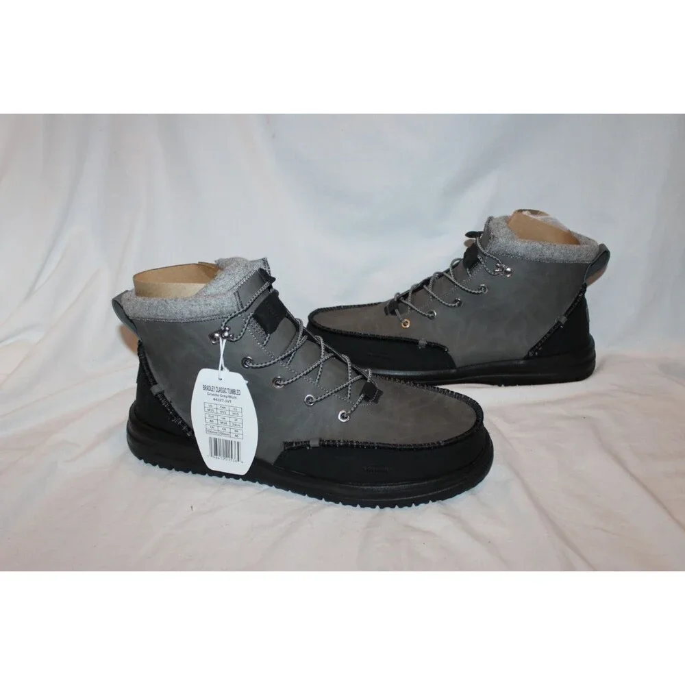 Hey Dude Men's Bradley Classic Chukka Style Boots Size 15 GRAY Shoes NWOB